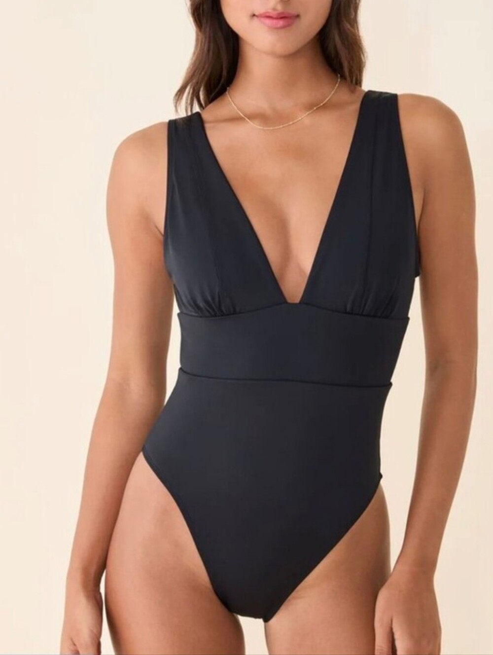 Andie The Cheeky Mykonos Black One Piece Swimsuit Size MT